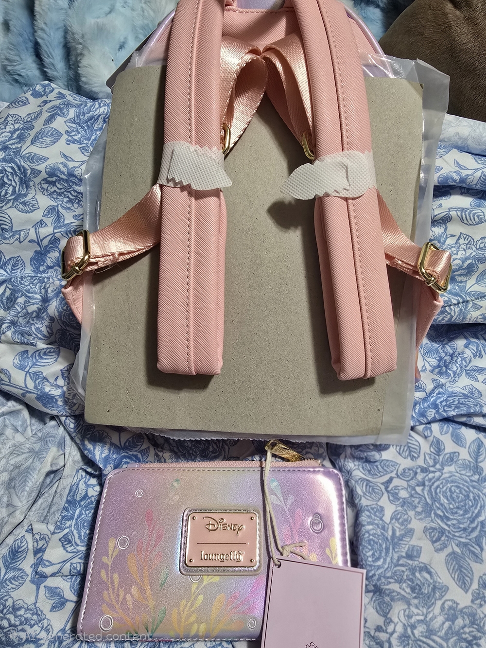 Loungefly Ariel Mini Backpack and Wallet Set - Pink, Purple, Coral, Teal - Picture 2 of 2